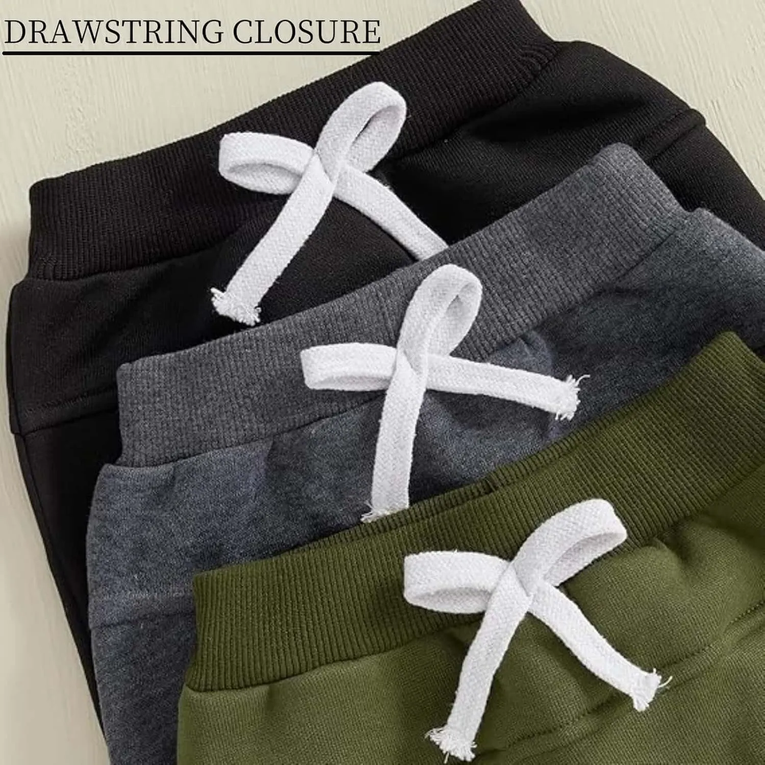 3 Pack Baby Pants Boys Pull-on Jogger Pants Knit Pants Classic Elastic Waist Kids Toddler Pants Long Pants Sweatpants