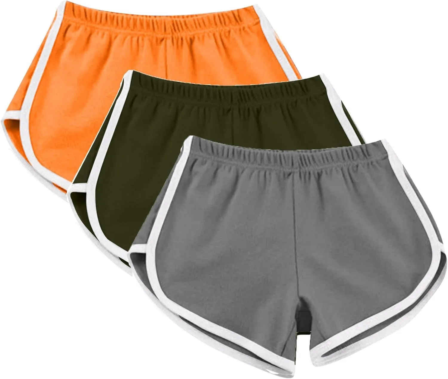 3 Packs Girls Athletic Shorts Kids Soccer Basketball Shorts Quick Dry Running Shorts Tennis Joggers Workout Shorts
