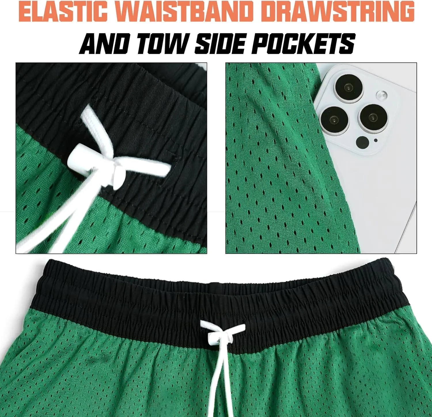 AIMPACT 7" Mens Mesh Shorts Athletic Basketball Shorts Double Layer Gym Workout Shorts with Pocket Drawstring Breathable