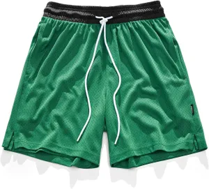 AIMPACT 7" Mens Mesh Shorts Athletic Basketball Shorts Double Layer Gym Workout Shorts with Pocket Drawstring Breathable
