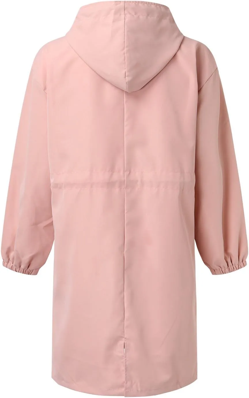 AMDBEL Trench Coat for Women 2023 Women's Casual Long Rain Jacket Fashion Winter Hooded Oversized Windbreaker Coats Outerwear
