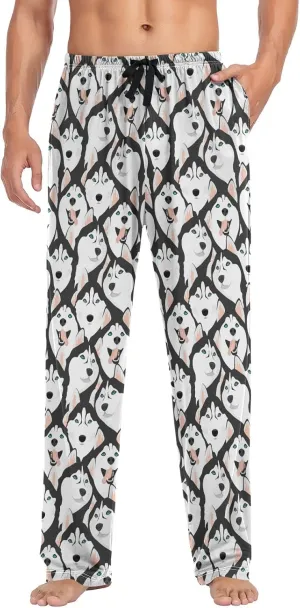 Aslsiy Men's Pajama Bottoms Colorful Dinosaurs Grunge Pants for Men