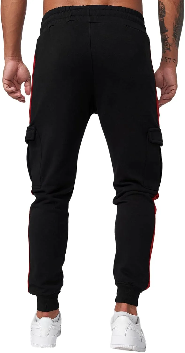 Big and Tall Cargo Pants for Men Sweatpants for Men with Pockets Men's Athletic Running Sport Jogger Pants Drawstring
