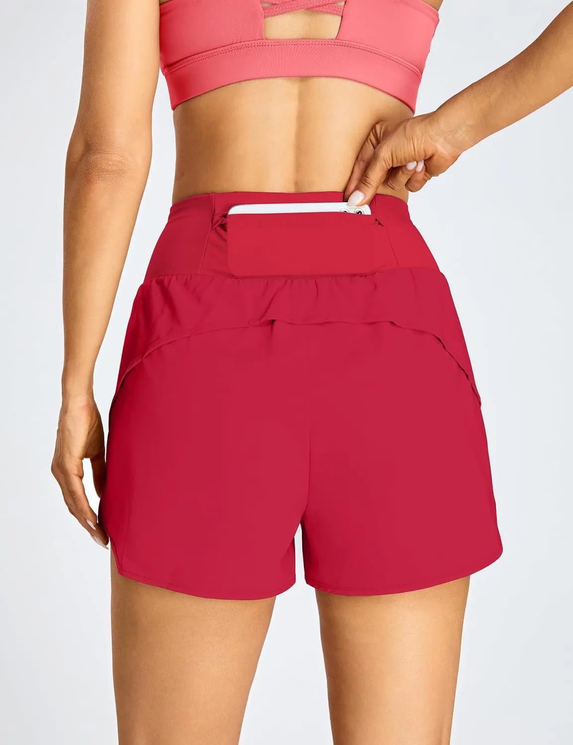 BMJL Women's Athletic Shorts Running High Waisted Shorts Pocket Sporty Workout Shorts Quick Dry Gym Shorts Pants