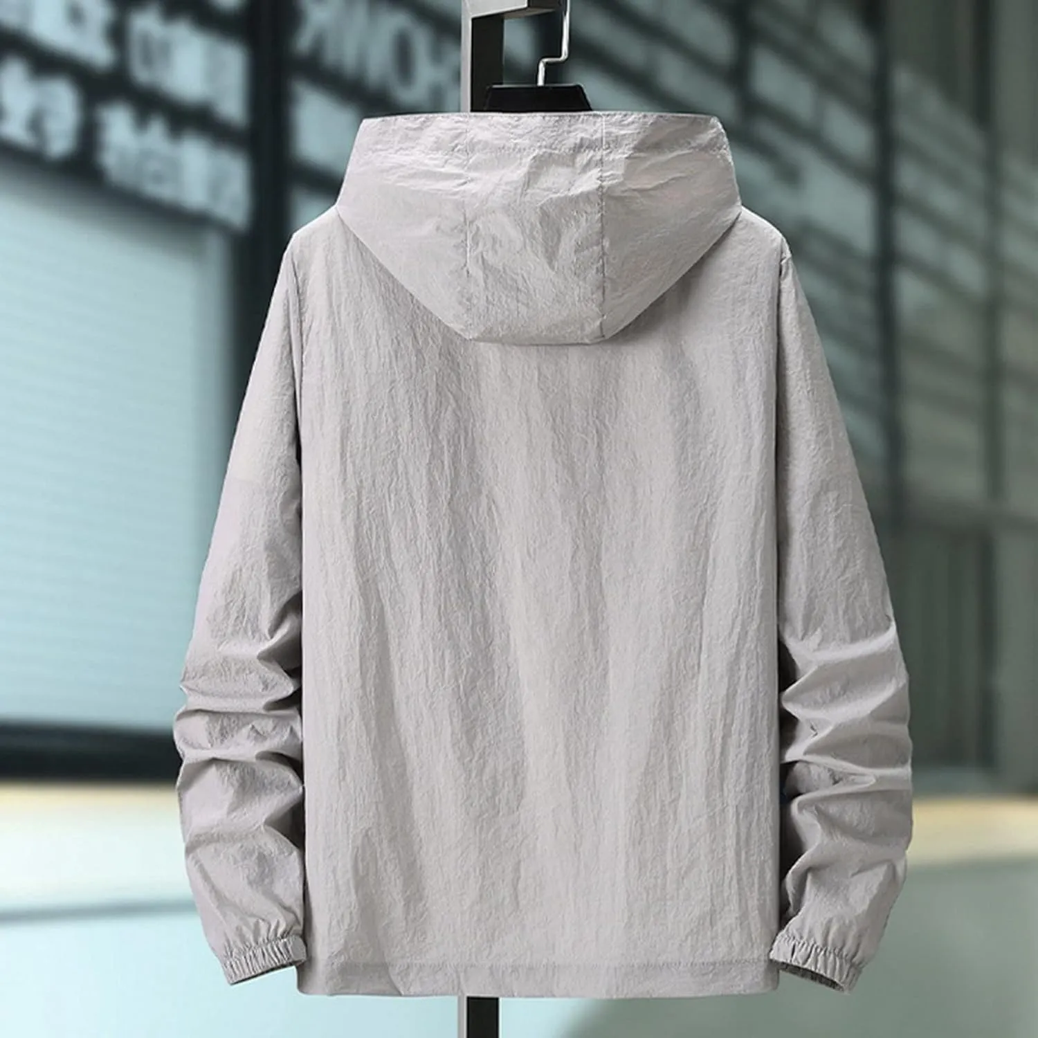 Bomber Jacket Men, Mens Hip Hop Streetwear Windbreaker Jacket Lightweight Casual Outdoor Bomber Jacket Coat with Hood