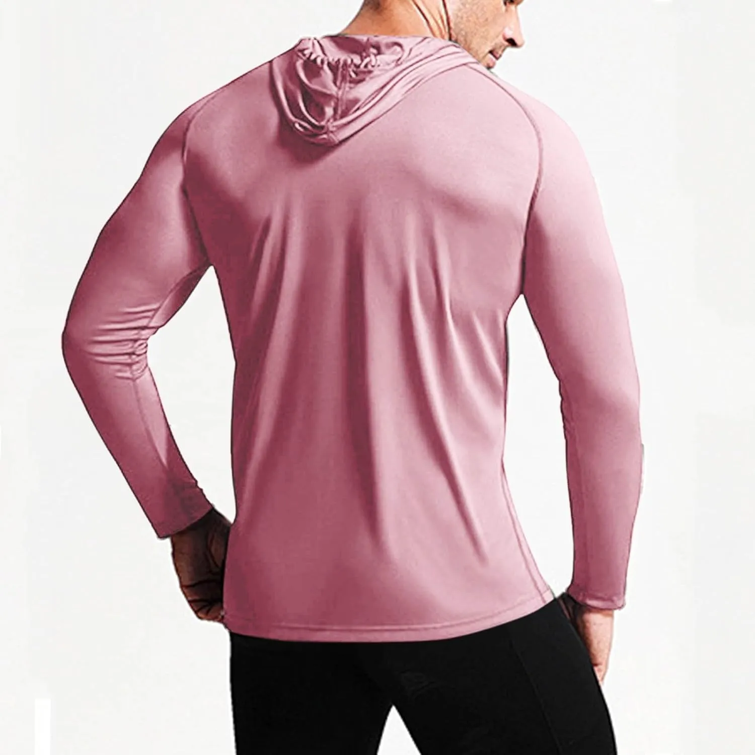 Cambkatl Men's Sun Protection Hoodies, Pullover Casual Long Sleeve Outdoor Summer Sunscreen Fishing Shirts