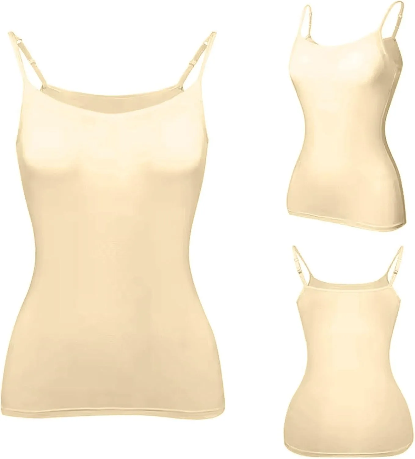 Camisole Tops for Women Built in Bra Basic Undershirts Adjustable Spaghetti Strap Tank Tops Summer Cami Shirt