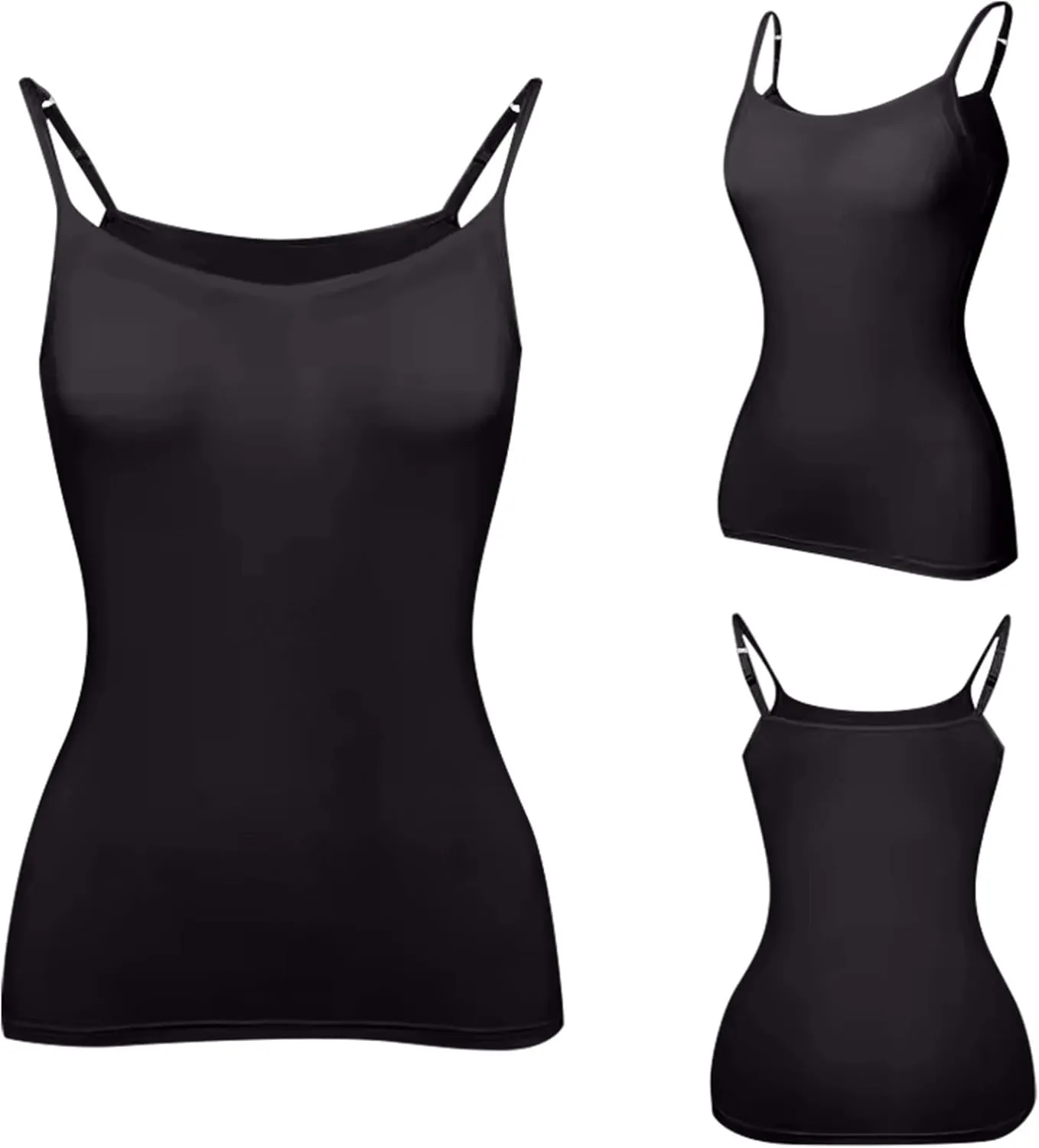 Camisole Tops for Women Built in Bra Basic Undershirts Adjustable Spaghetti Strap Tank Tops Summer Cami Shirt