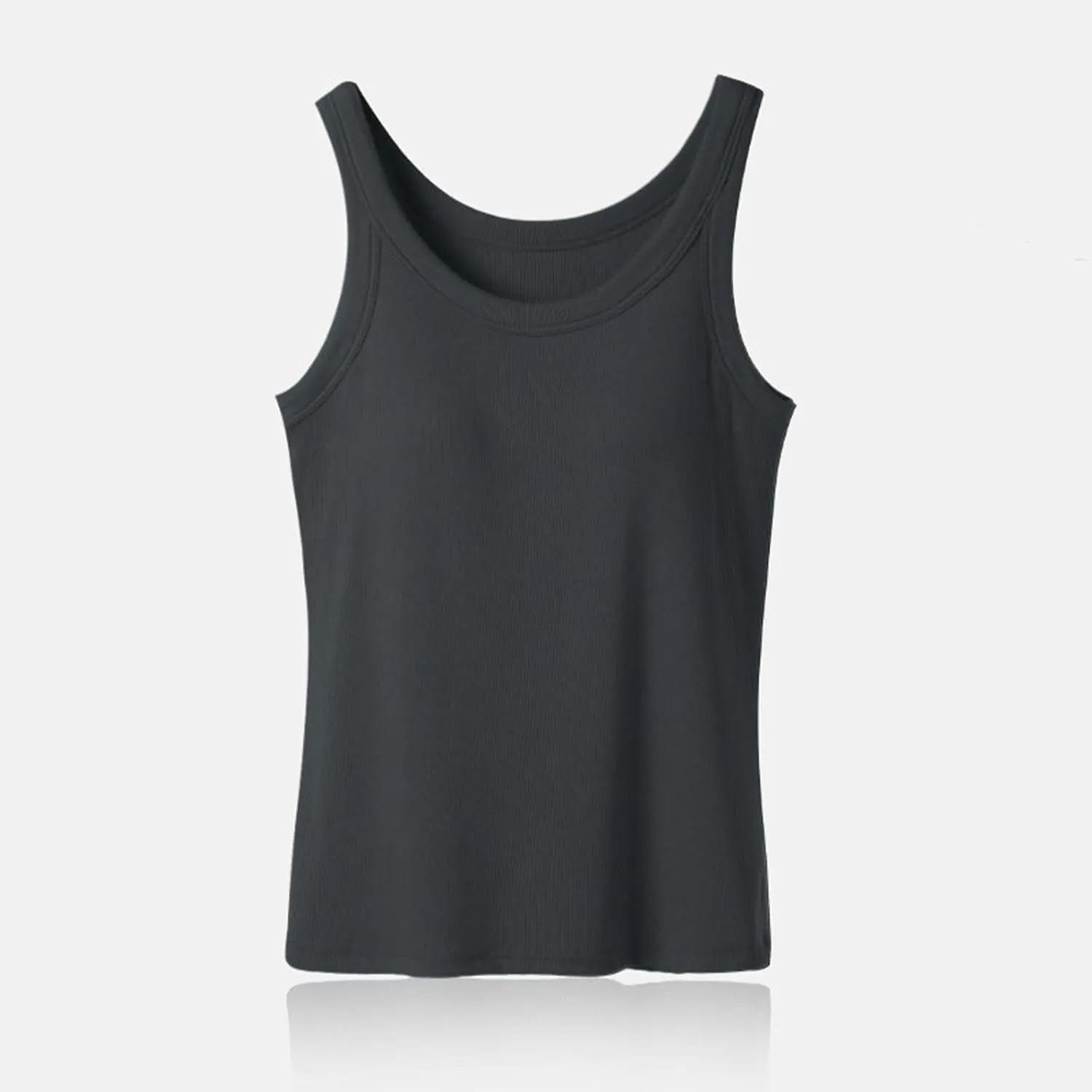Camisole Tops for Women Built in Bra Cotton Soft Workout Padded Underwear Summer Running Layering Cami Undershirt
