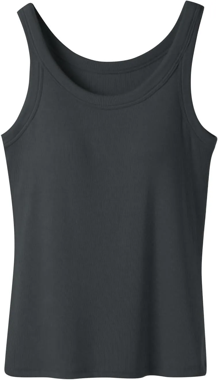 Camisole Tops for Women Built in Bra Cotton Soft Workout Padded Underwear Summer Running Layering Cami Undershirt