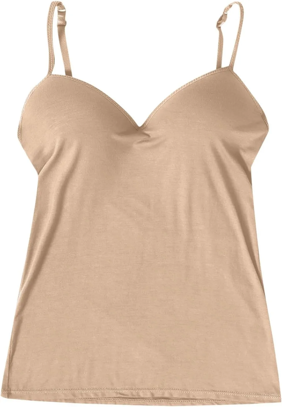 Camisole Tops for Women Built in Bra Slim Fit Crop Lightweight Quick Dry Padded Bras Sexy Vneck Layering Tank Tops