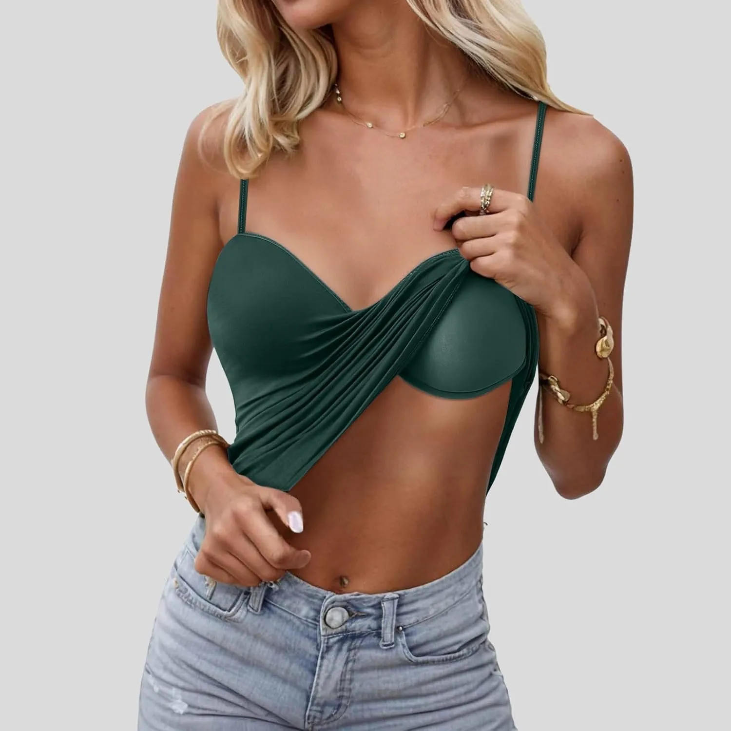 Camisole Tops for Women Cotton Adjustable Strap Stretch Tank Tops Built in Shelf Bra Workout Yoga Shirt