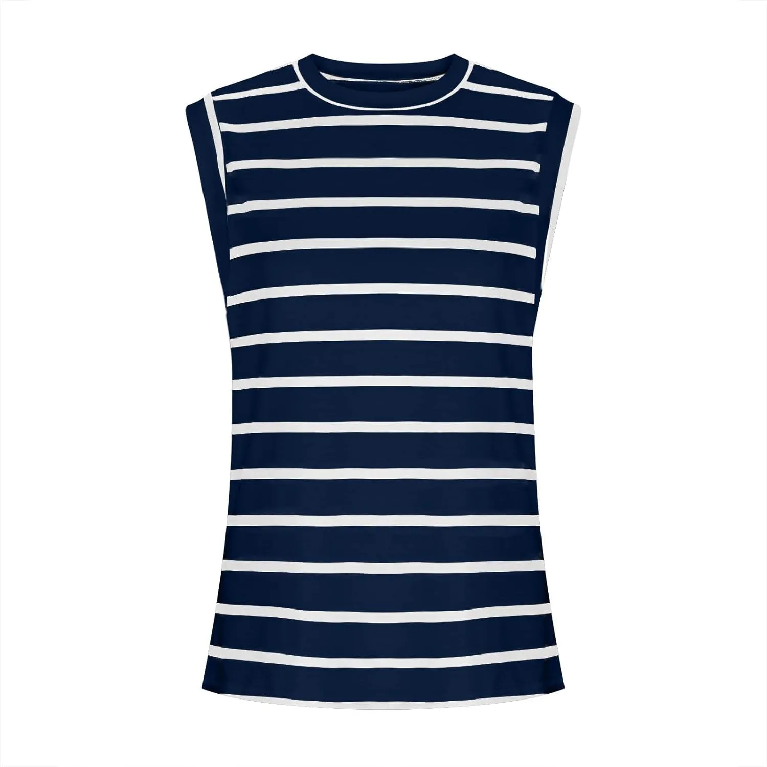 Cap Sleeve Tops for Women Summer Top Basic Tee Shirts Sleeveless Striped Casual Tank Loose Fit 2024 Fashion Clothes