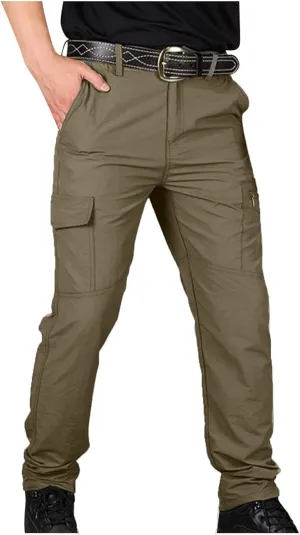 Cargo Pants for Men Lightweight Stretch Hiking Pants Military Cargo Work Pants Ripstop Tactical Waterproof Pants