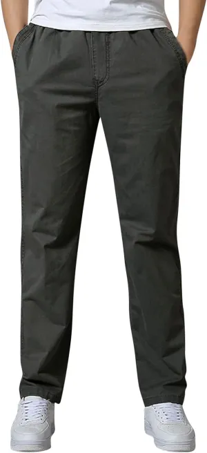 Cargo Pants for Men Relaxed Fit Elastic Bottom Men's Sports Fleece Jogger Pants Sweatpant for Men with Pockets Jogger