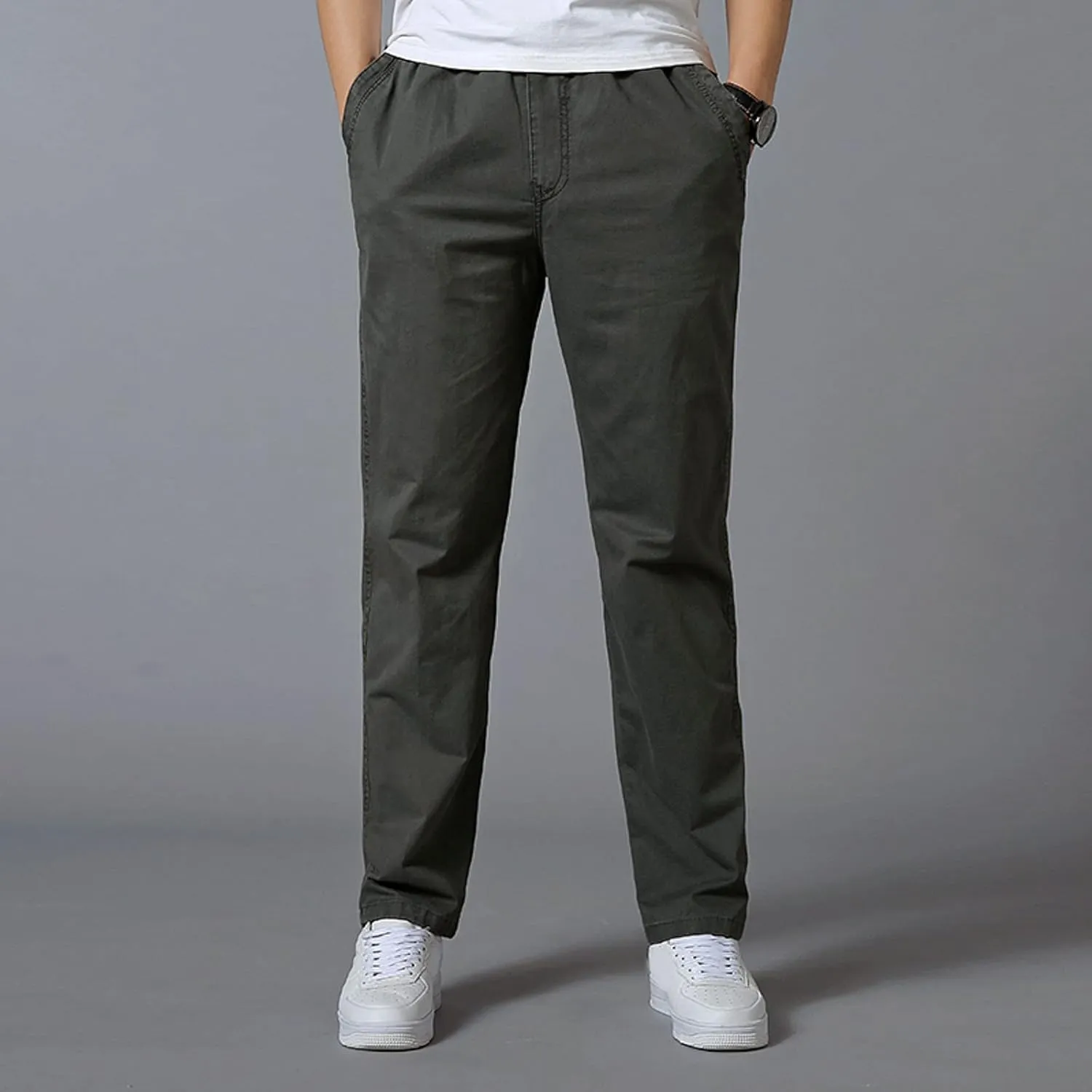 Cargo Pants for Men Relaxed Fit Elastic Bottom Men's Sports Fleece Jogger Pants Sweatpant for Men with Pockets Jogger