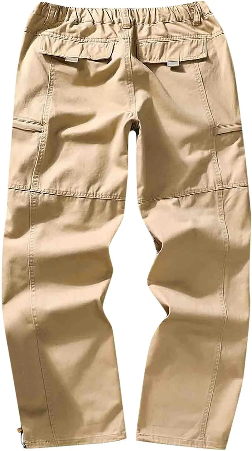 Cargo Pants for Men Relaxed Fit Leg Cargo Pants with Pockets Mens Sweatpants Big and Tall Fleece Lined Cargo Trousers