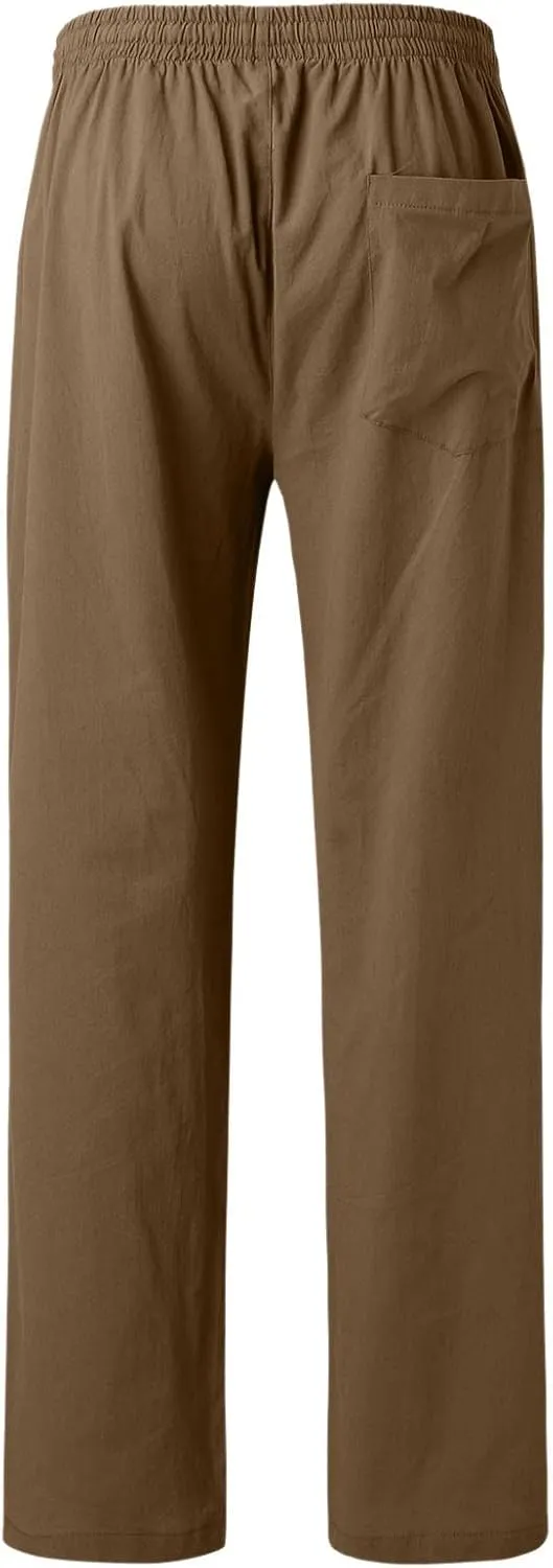 Cargo Pants for Men Relaxed Fit Leg Trousers Workout Jogger Pants with Pockets Sweatpants for Men Mens Zip Joggers