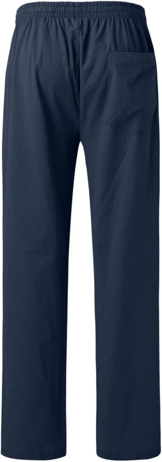 Cargo Pants for Men Relaxed Fit Leg Trousers Workout Jogger Pants with Pockets Sweatpants for Men Mens Zip Joggers