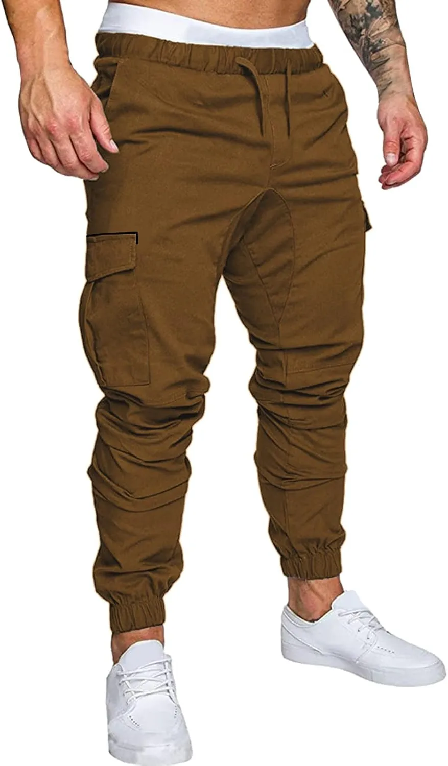 Cargo Pants for Men Relaxed Fit Mens Cargo Pants Sweatpants with Zipper Pockets Workout Cycling Gym Pants Men Joggers