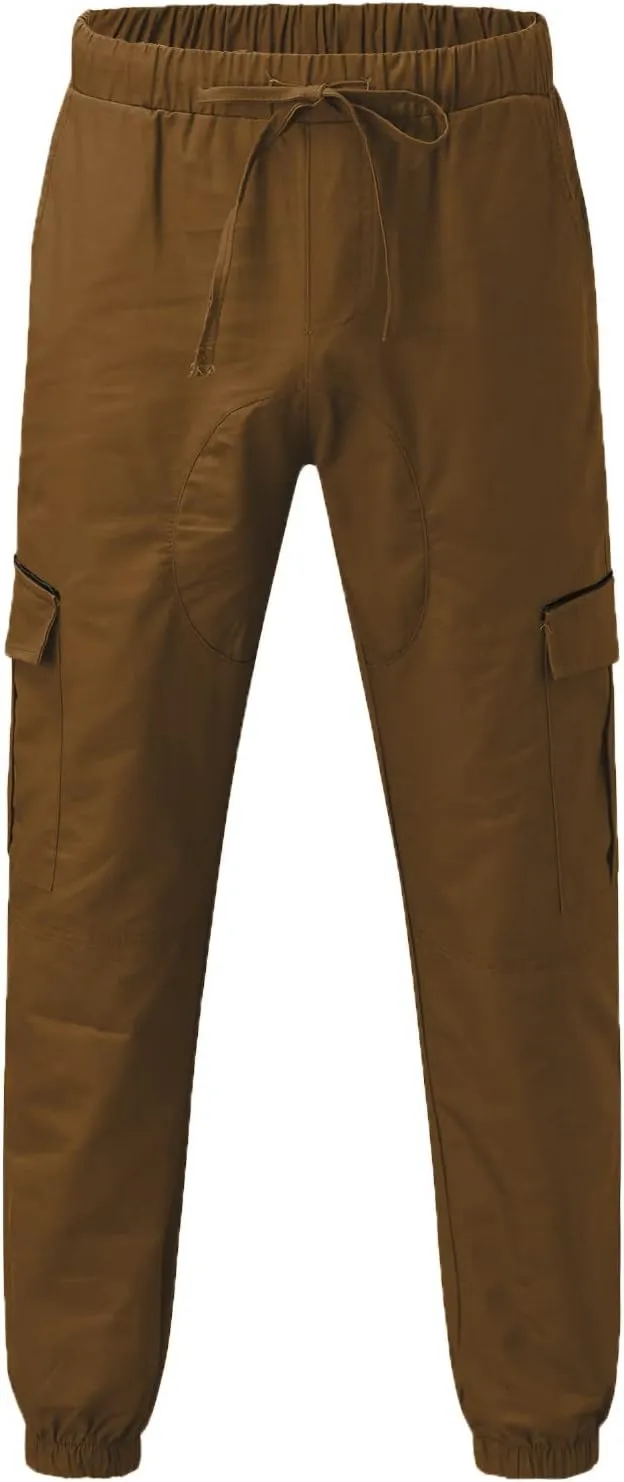 Cargo Pants for Men Relaxed Fit Mens Cargo Pants Sweatpants with Zipper Pockets Workout Cycling Gym Pants Men Joggers