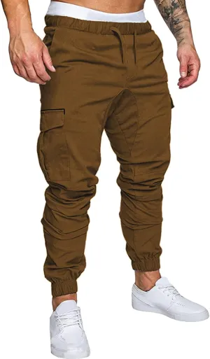 Cargo Pants for Men Relaxed Fit Mens Cargo Pants Sweatpants with Zipper Pockets Workout Cycling Gym Pants Men Joggers