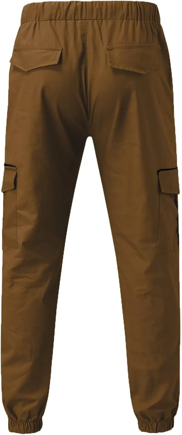 Cargo Pants for Men Relaxed Fit Mens Cargo Pants Sweatpants with Zipper Pockets Workout Cycling Gym Pants Men Joggers