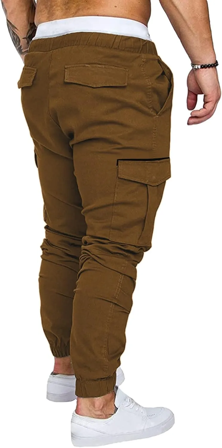 Cargo Pants for Men Relaxed Fit Mens Cargo Pants Sweatpants with Zipper Pockets Workout Cycling Gym Pants Men Joggers