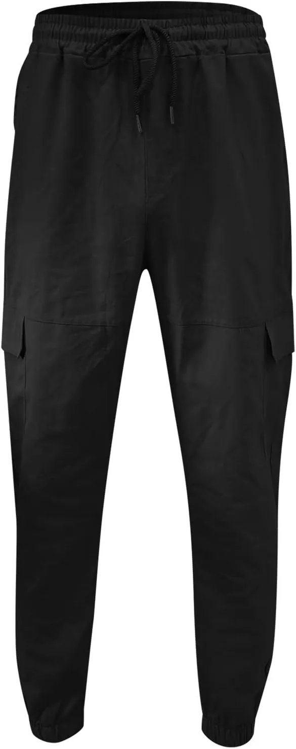 Cargo Pants for Men Relaxed Fit Mens Cargo Pants with Pockets Open Bottom Athletic Pants for Workout Running Training