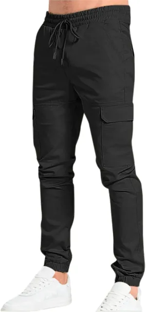 Cargo Pants for Men Relaxed Fit Mens Cargo Pants with Pockets Open Bottom Athletic Pants for Workout Running Training