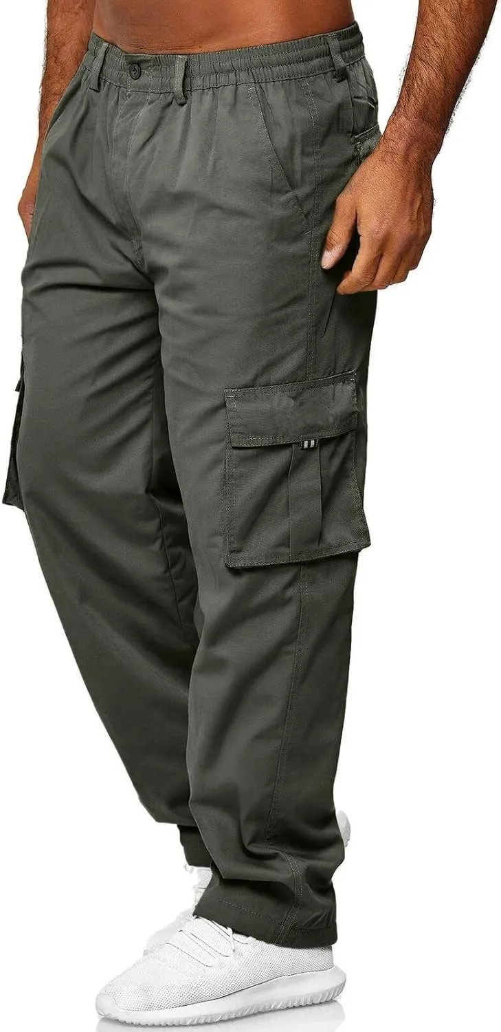 Cargo Pants for Men Relaxed Fit Pants Sports Sweats Casual Trousers Heavyweight Fleece Sweatpants with Pockets Men's