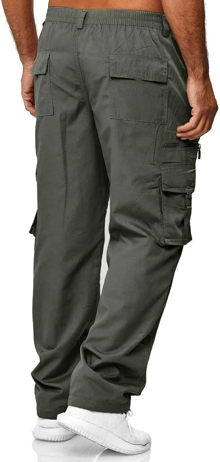 Cargo Pants for Men Relaxed Fit Pants Sports Sweats Casual Trousers Heavyweight Fleece Sweatpants with Pockets Men's