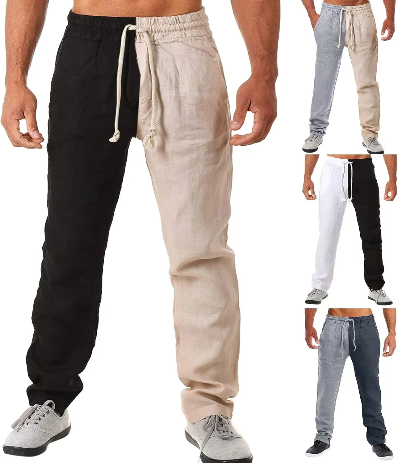 Cargo Pants for Men Relaxed Fit Pants Thin Straight Leg Trousers Lightweight Multi-Pocket Men's Casual Cargo Pants