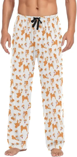 Cartoon Shiba Inu Dog Men's Pajama Pants Sleepwear Lounge Pajama Bottoms
