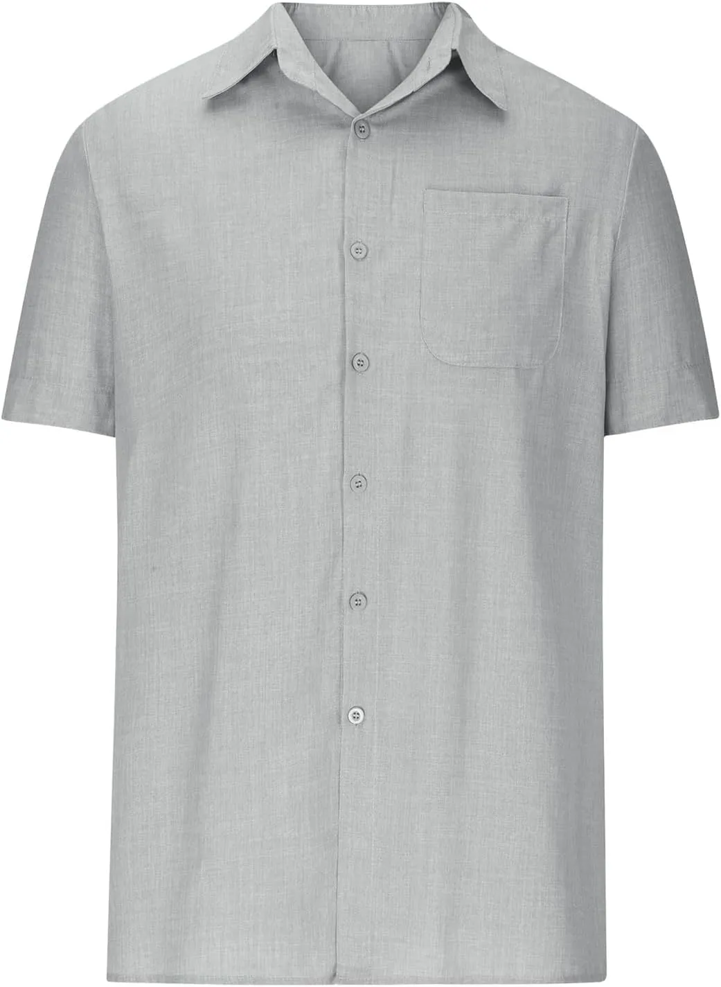 Cathalem Men's Linen Shirts Casual Button Down Short Sleeve Summer Beach Shirt Hawaiian Vacation Shirts Mens Summer Shirts