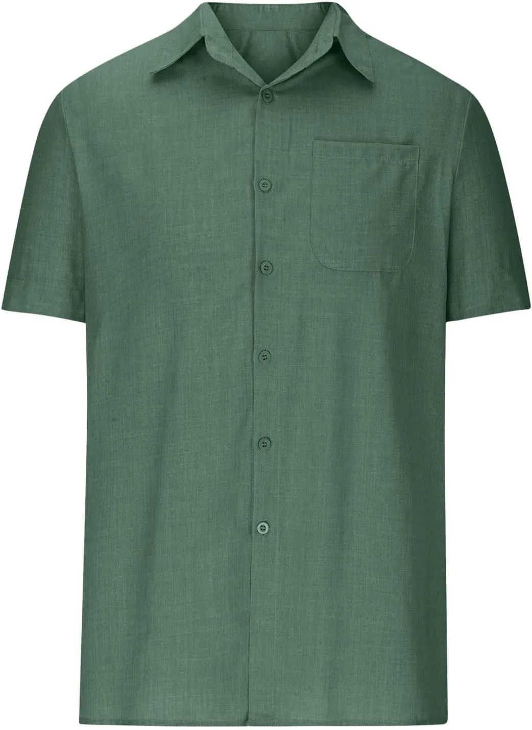 Cathalem Men's Linen Shirts Casual Button Down Short Sleeve Summer Beach Shirt Hawaiian Vacation Shirts Mens Summer Shirts