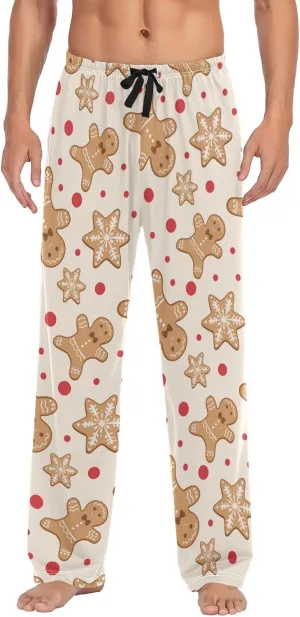 Christmas Gingerbread Snowflake Men's Pajama Pants Sleepwear Lounge Pajama Bottoms