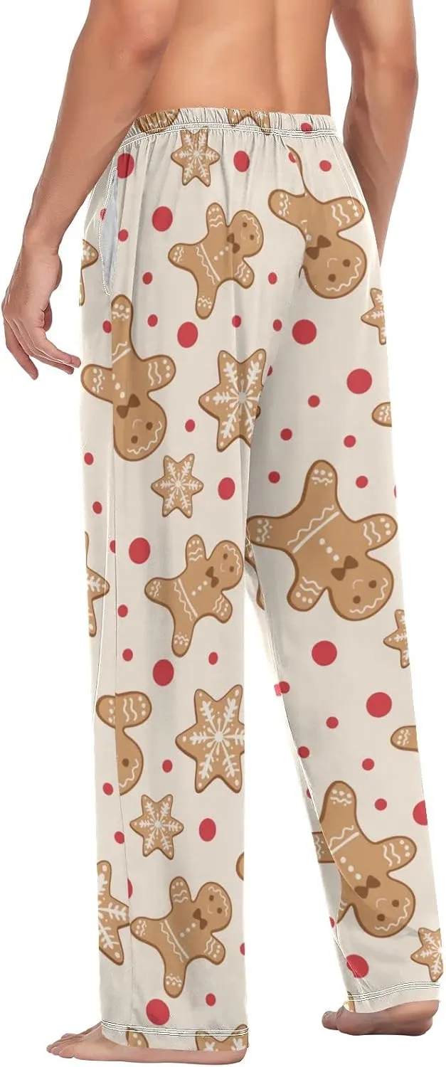 Christmas Gingerbread Snowflake Men's Pajama Pants Sleepwear Lounge Pajama Bottoms