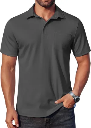 COOFANDY Men's Polo Shirts Short Sleeve Casual Shirts with Pocket