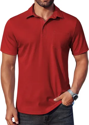 COOFANDY Men's Polo Shirts Short Sleeve Casual Shirts with Pocket