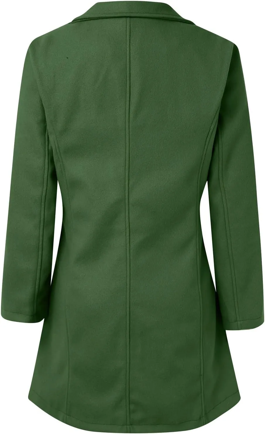 cooki Winter Coats for Women Lapel Single Breasted Pea Coats Women's Wool Blend Trench Coats Casual Button Down Jackets