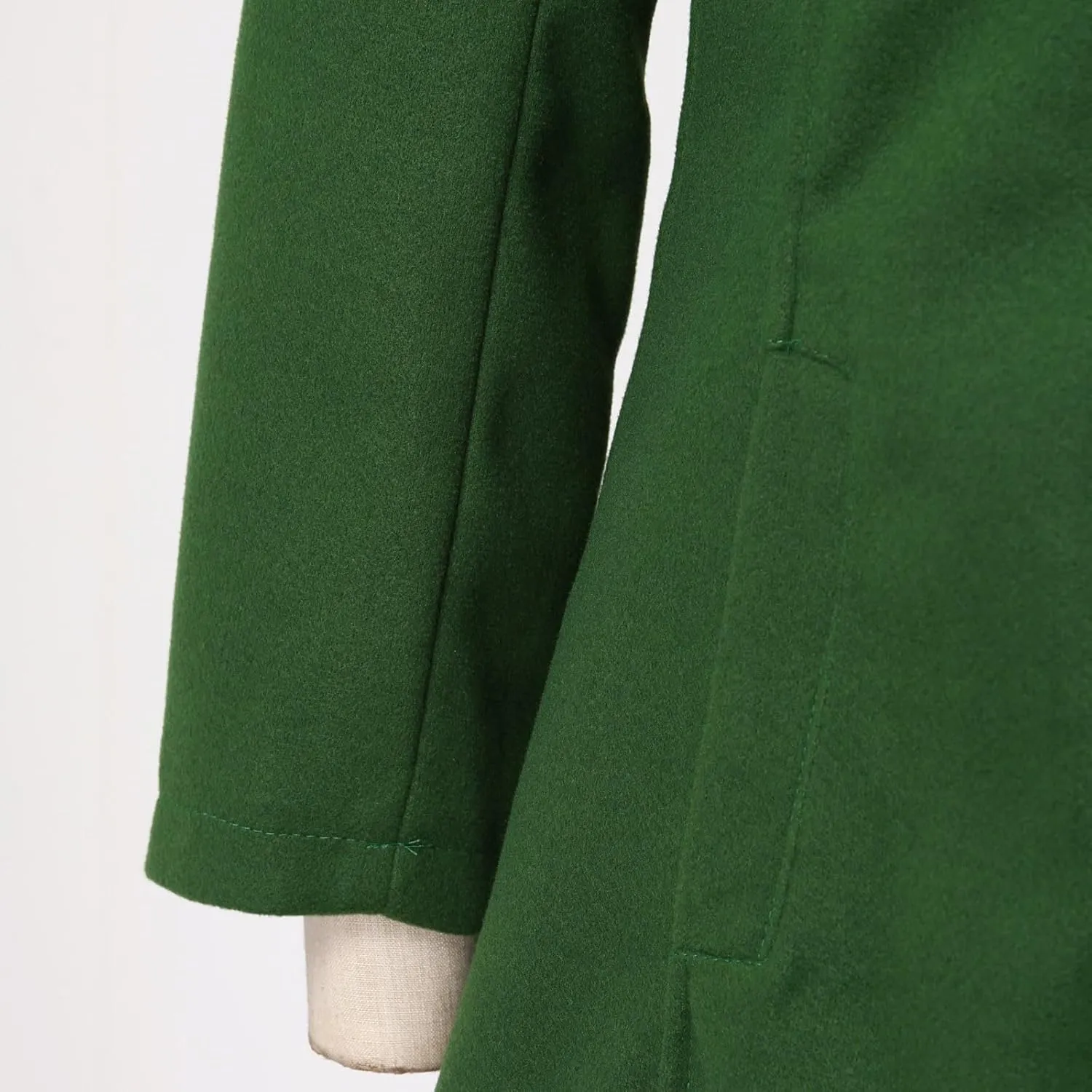 cooki Winter Coats for Women Lapel Single Breasted Pea Coats Women's Wool Blend Trench Coats Casual Button Down Jackets