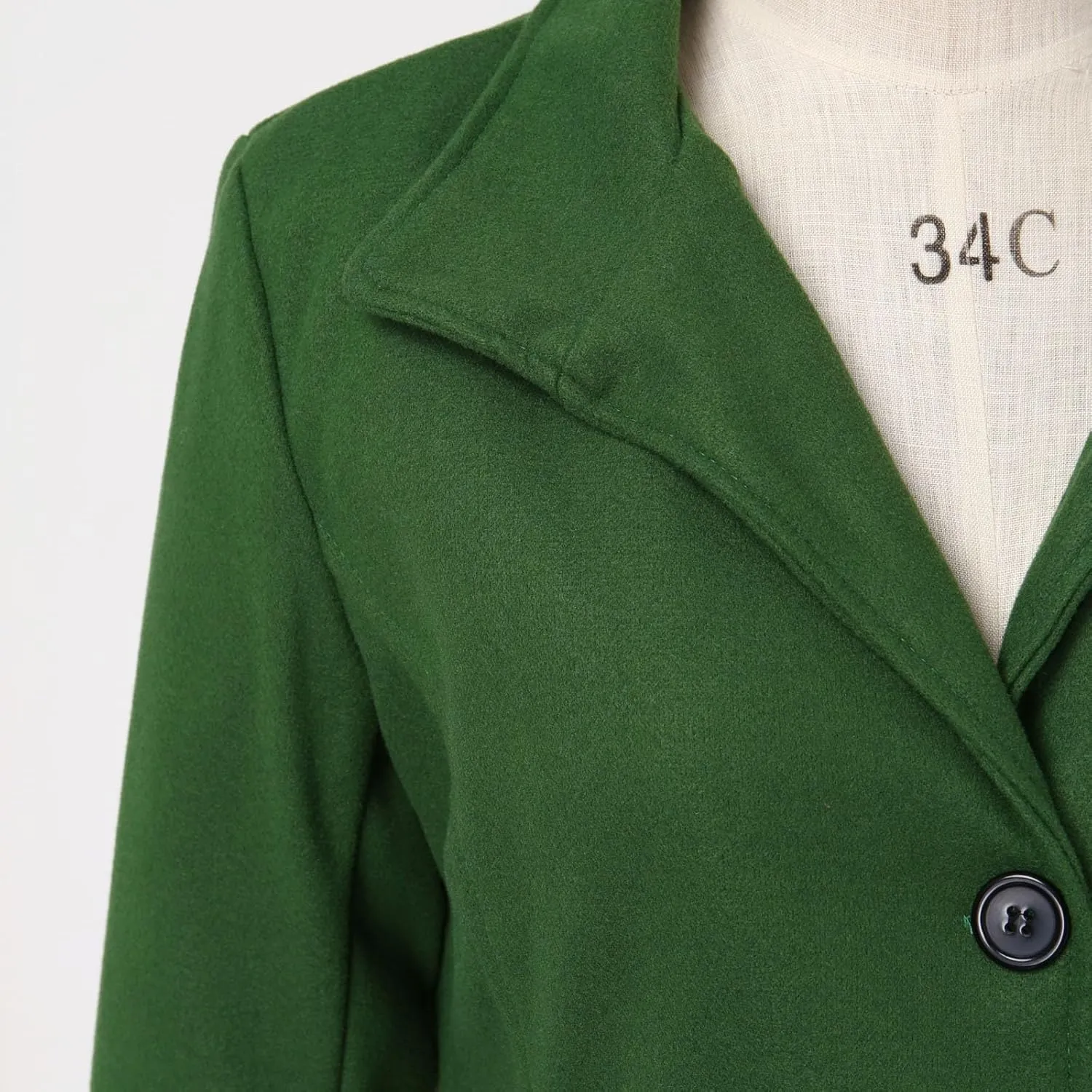 cooki Winter Coats for Women Lapel Single Breasted Pea Coats Women's Wool Blend Trench Coats Casual Button Down Jackets