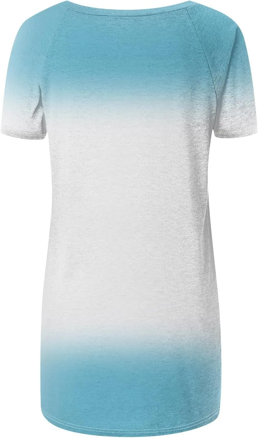 COTECRAM Women's Tops Short Sleeve Dressy Casual Plus Size Tunic Tops to Wear with Leggings V Neck T-Shirt Loose Fit Blouse