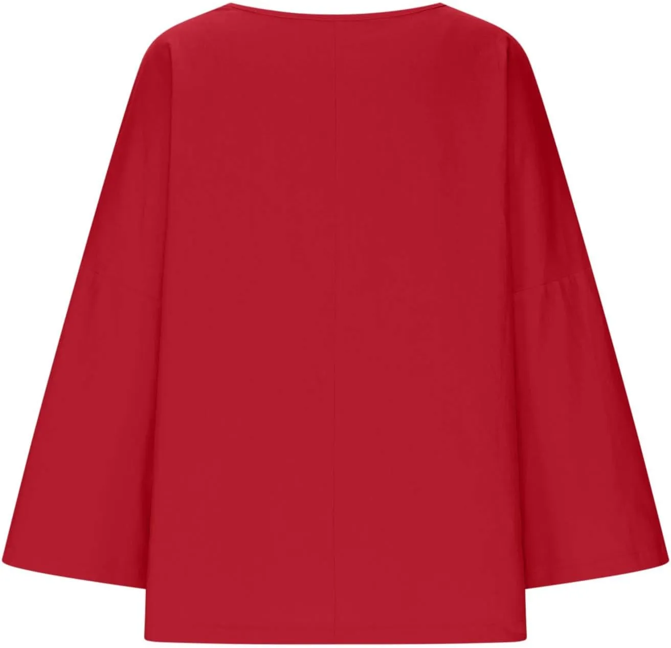 Cotton Linen Shirts for Women Solid Color Basic Long Sleeve Tee Tops Summer Casual Crew Neck Split Hem Tunic Blouses