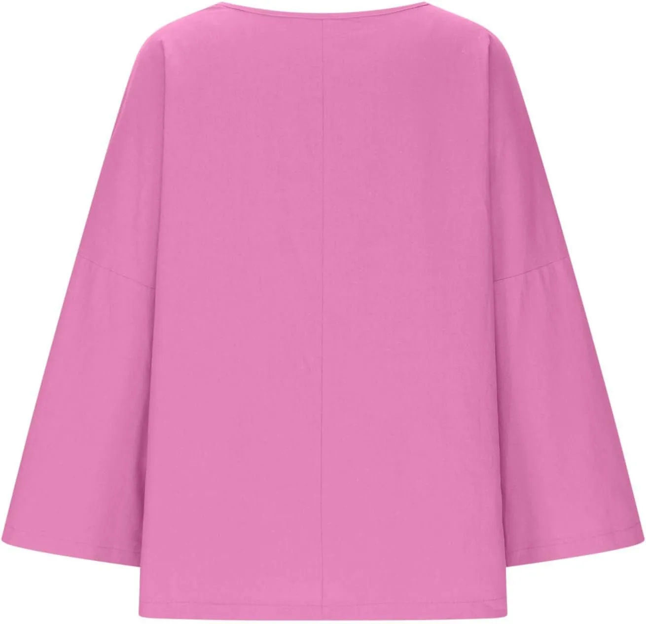 Cotton Linen Shirts for Women Solid Color Basic Long Sleeve Tee Tops Summer Casual Crew Neck Split Hem Tunic Blouses