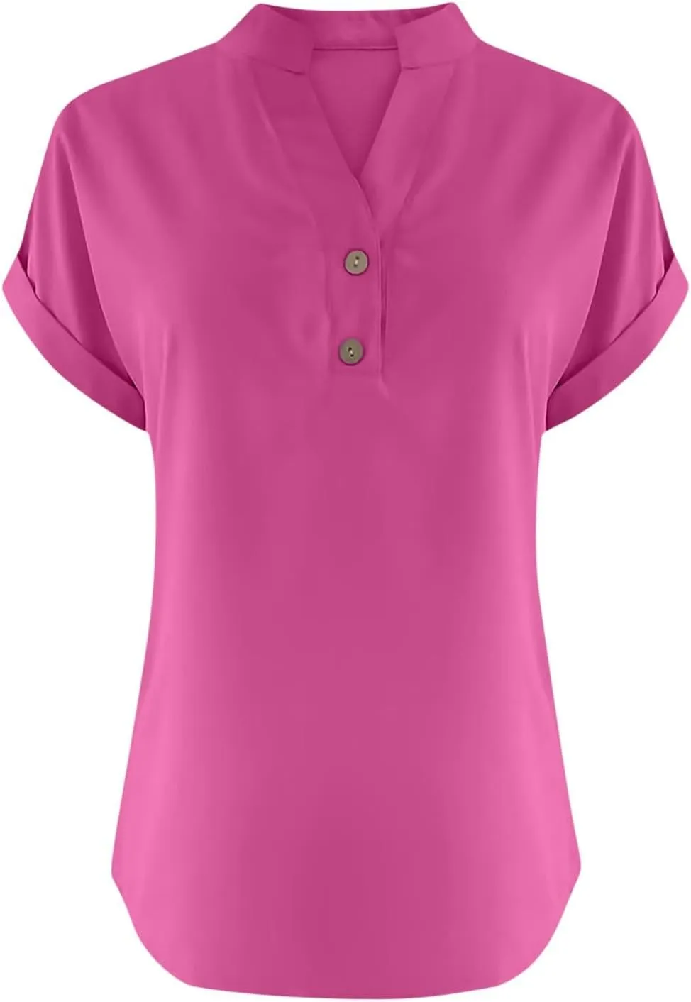 Cotton Linen Shirts for Women V-Neck Button Up T-Shirt Short Sleeve Roll Up Loose Summer Casual Work Blouses Plus Size Tops