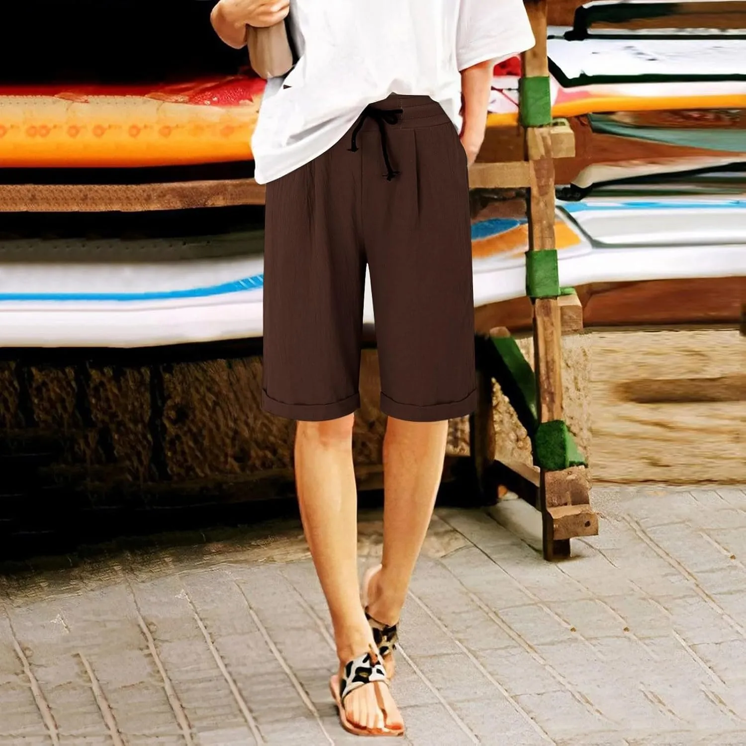 Cotton Linen Shorts Women's Athletic Shorts Causal Lightweight Quick Drying Shorts high Waisted Athletic Shorts Women