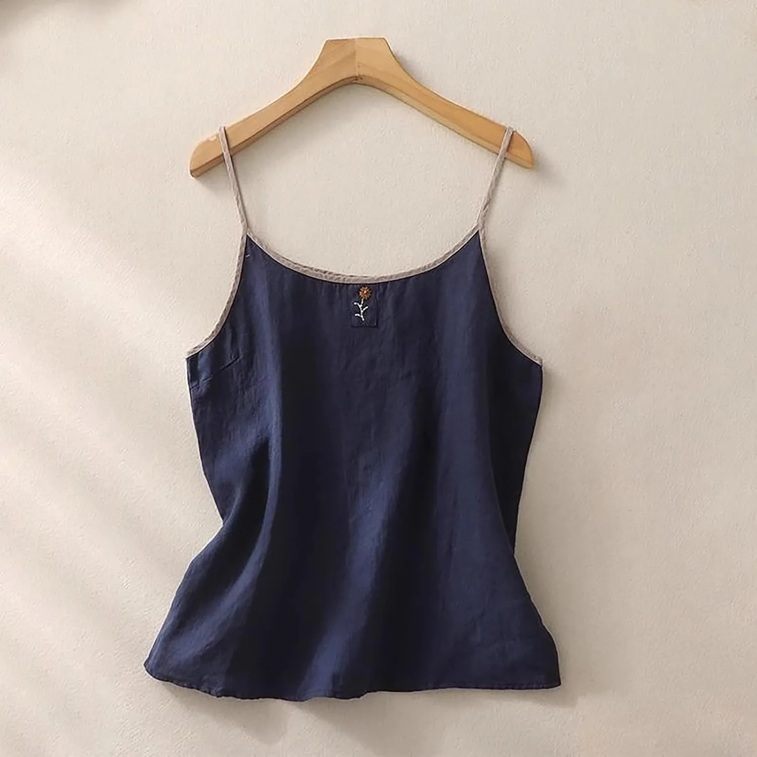 Cotton Linen Tank Tops for Women Loose Fit Sleeveless Button Tee Shirts Summer Casual Flowy Blouses Tunic Tops
