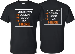 Custom T Shirts for Men and Women, Add Your Own Text, Logo, Printed T-Shirts for Birthday, Personalized Tee Shirts